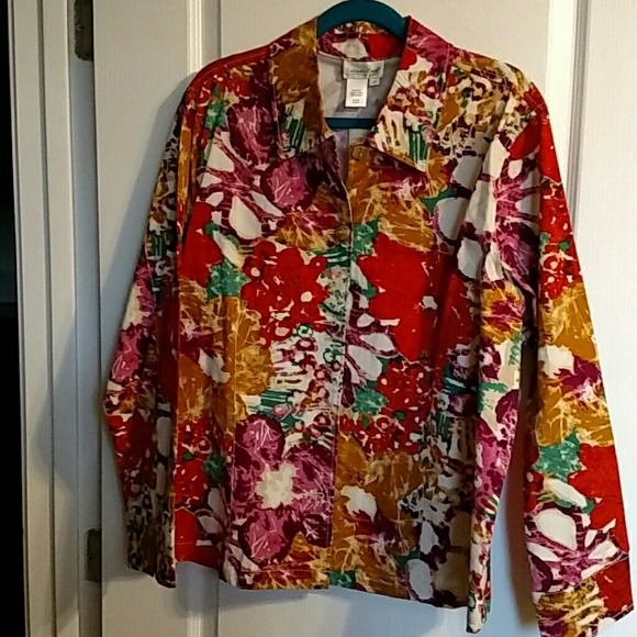 Woman's exotic floral cotton jacket