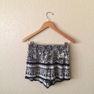 Blue and Cream Patterned Shorts