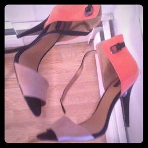 Zara Color Block Two Tone orange and black Sandals