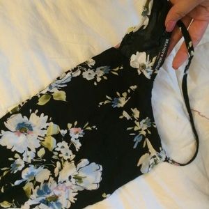 black crop brandy Melville top with flowers