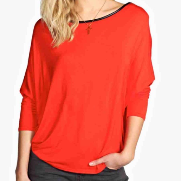 Orange Honey Wrap Back Trim Top