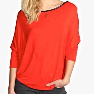 Orange Honey Wrap Back Trim Top
