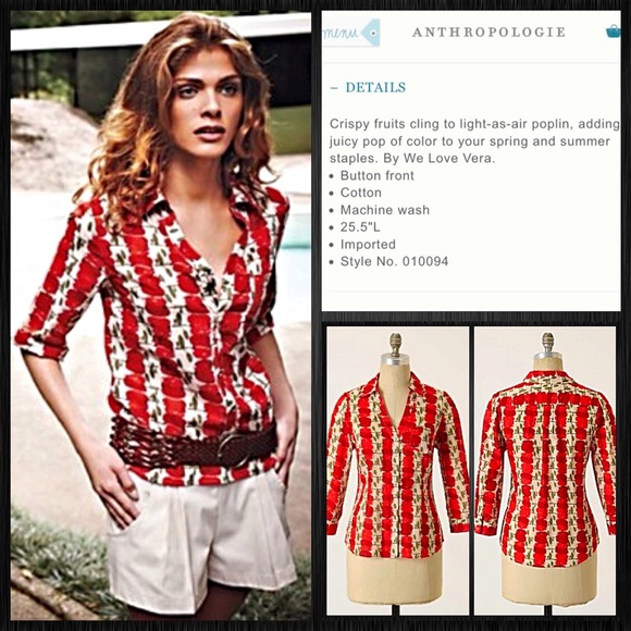 Anthropologie Red Delicious blouse