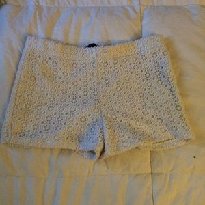 forever 21 white flower shorts