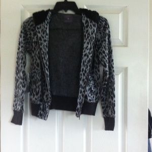 Forever 21 animal print jacket with hood
