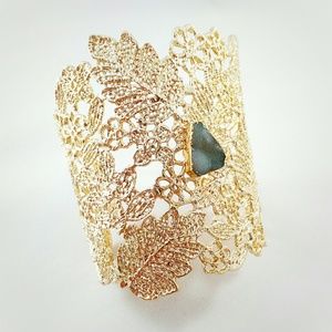 Drusy lace cuff