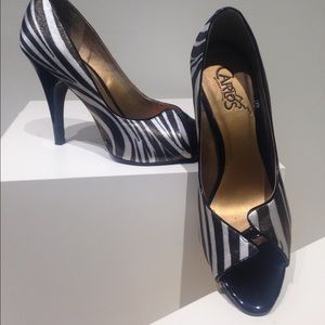 Carlos Santana peep toe heel