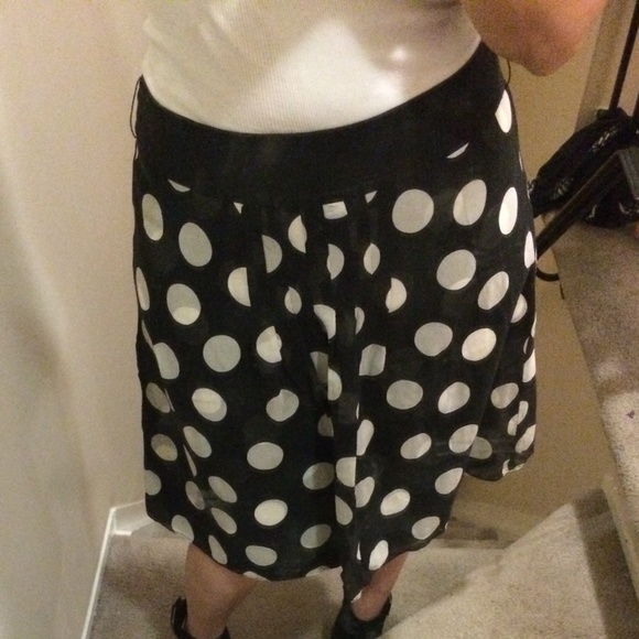Silk polka dot skirt