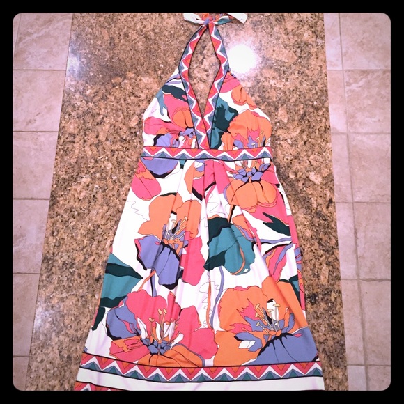 BCBG floral print halter top dress