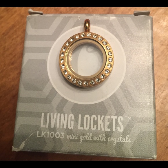 ORIGAMI OWL mini gold locket with crystals
