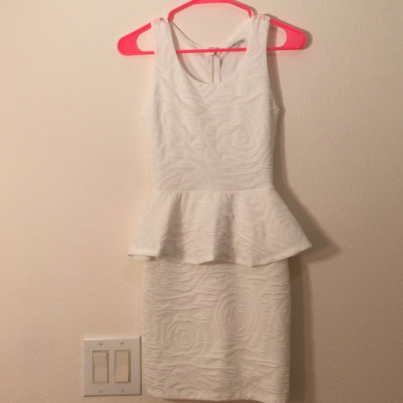 All White Peplum Dress