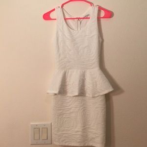 All White Peplum Dress