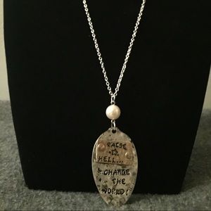 Silver Necklace with pendant.