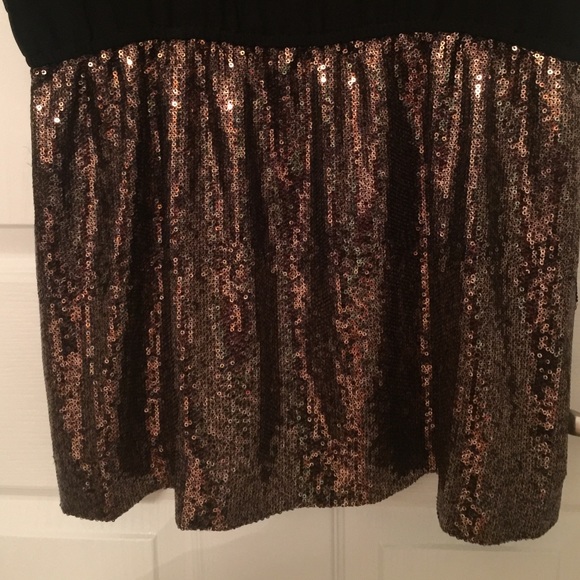 Black Express Dress with gold sequin bottom! - Picture 2 of 3