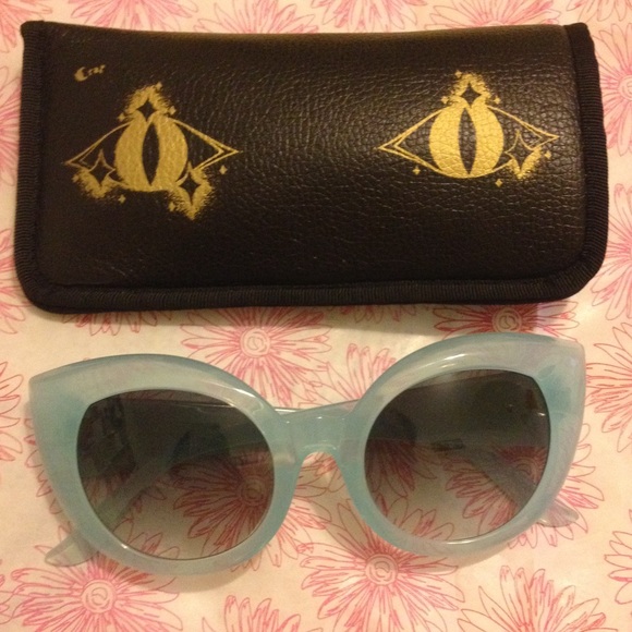 CRAP eyewear aqua cat eye sunglasses