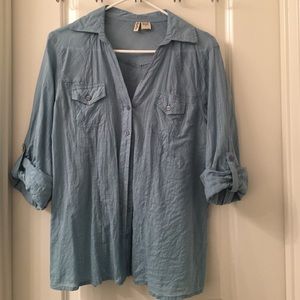 Blue Lightweight Botton Down