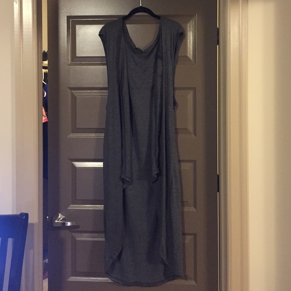 Long grey duster cardigan