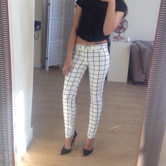 grid pants h&m