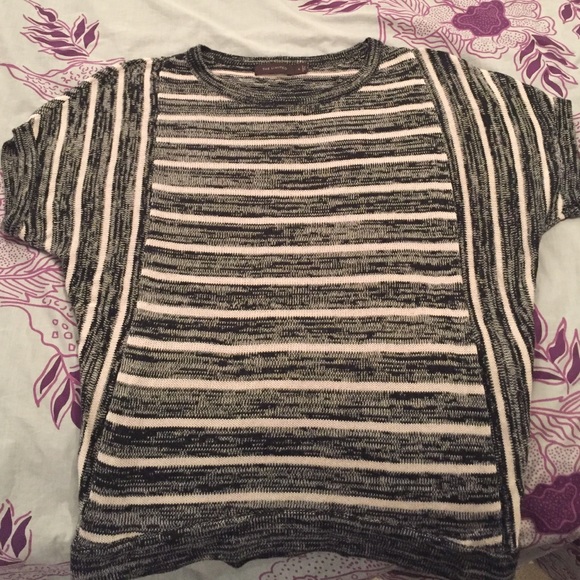 Black and beige dolman style sweater