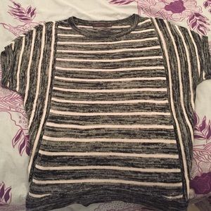 Black and beige dolman style sweater