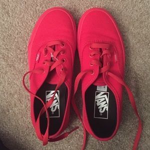 All red Vans, size 5.5