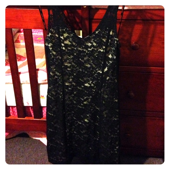 Mini black & tan dress