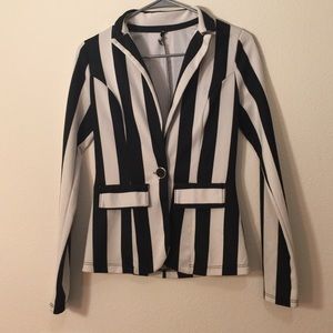 Black and white blazer