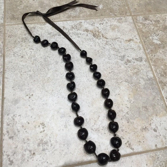 Brown long necklace