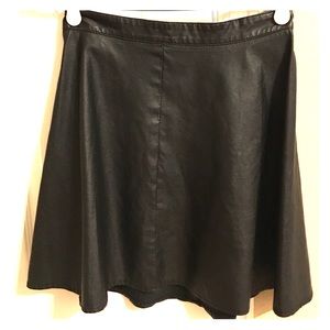 Black leather high waisted H&M circle skirt