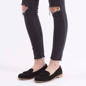 TopShop chic black leather Lisbon Loafers flats