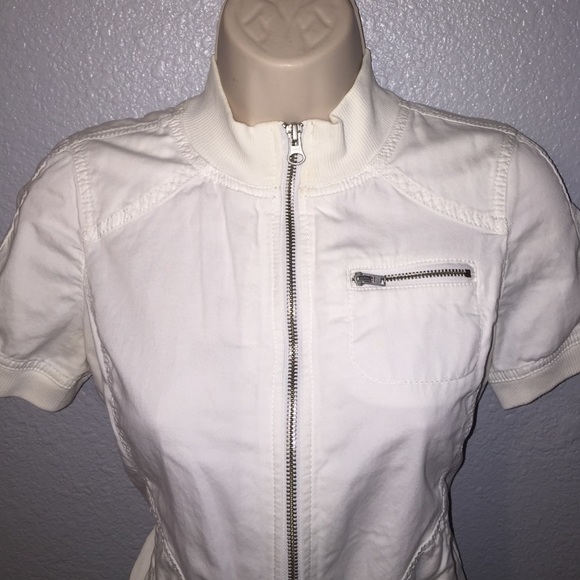 Ann Taylor Loft aviator short sleeve jacket SZ S
