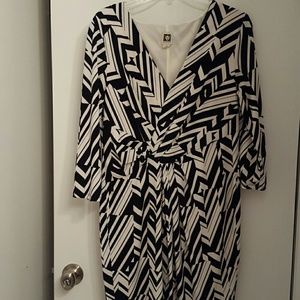 Black and white graphic print dress