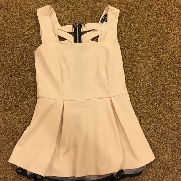 cream peplum shirt