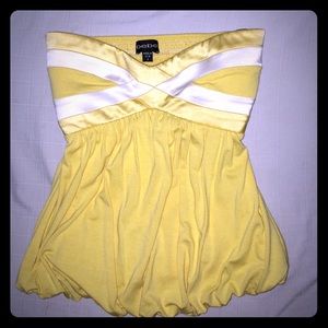 BeBe Yellow Tube Top w/ Bubble Bottom