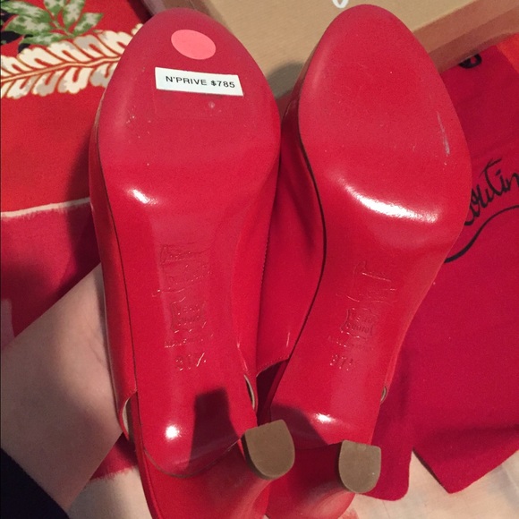 NEW CHRISTIAN LOUBOUTIN- Slingback red heels - Picture 2 of 4