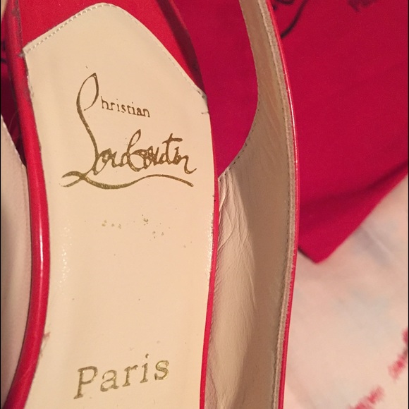 NEW CHRISTIAN LOUBOUTIN- Slingback red heels - Picture 3 of 4