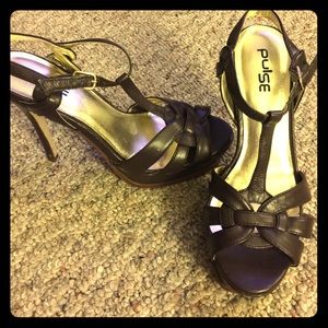 Brown high heels