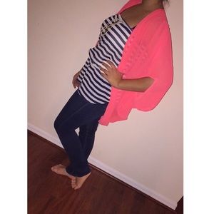 Neon pink long cardigan