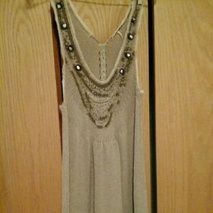 Rare Free People Pink beaded corset dress S