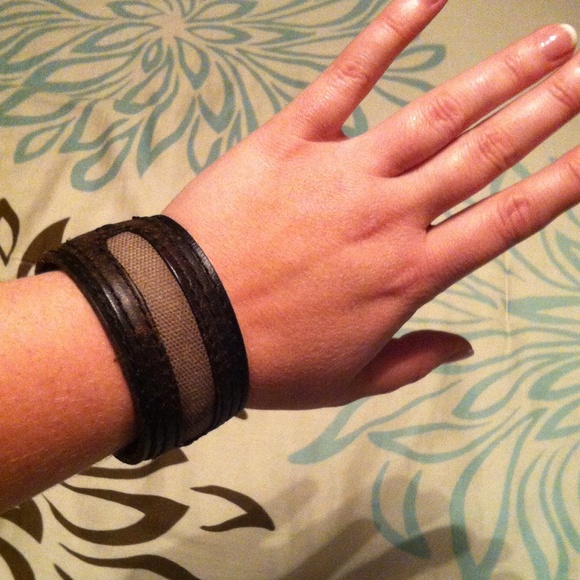 Leather BKE band bracelet