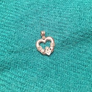 Silver claddagh necklace charm