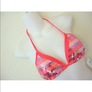 New M sequin bikini top