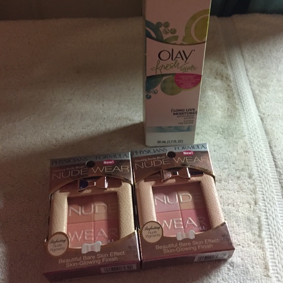 nude blush+ olay face lotion