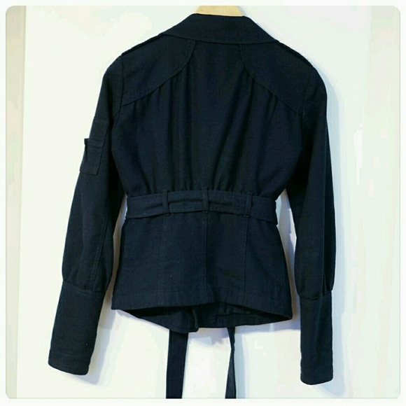 Navy wool blend jacket - Picture 2 of 3