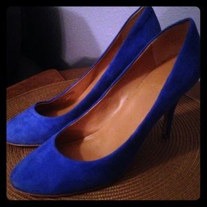 J.Crew suede cobalt blue pumps.