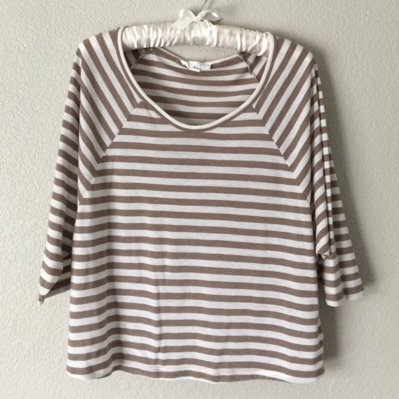 Forever 21 Tops - Striped Forever 21 Top White and Tan