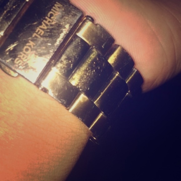 Michael Kors Gold, Black & Burgundy Wrist Watch.