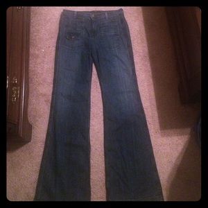 High waisted, wide leg 7 For All Mankind jeans