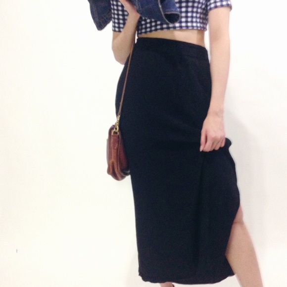 LOFT petite black maxi skirt lined