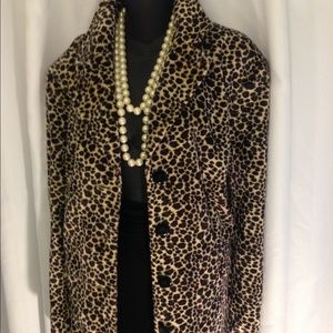 Faux Fur Leopard Print Relativity Coat Jacket.